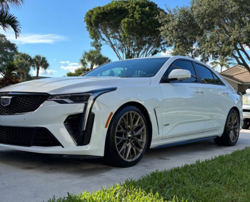 White Cadillac White Cadillac shining after professional exterior and interior detailing
